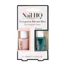 Nail HQ Evergreen Dream Duo - Nude Base Coat & Forest Gloss Nail Polish Duo | Multi | Perfect Nude Base Coat, Forest | 122.0GRAMS