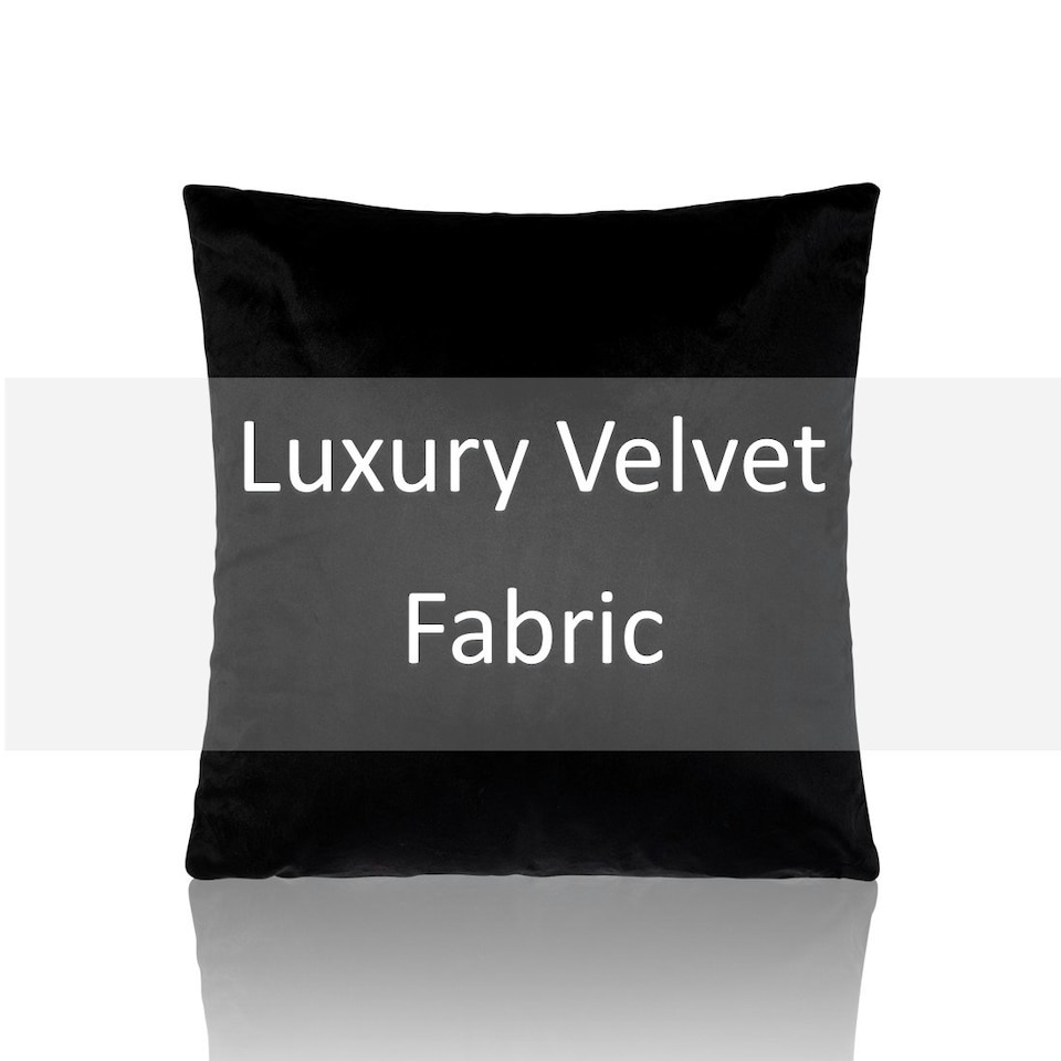 image 1 of Plain Velvet 45cm x 45cm Black Cushion Set of 4 | Black | 45cm x 45cm x 10cm | 4