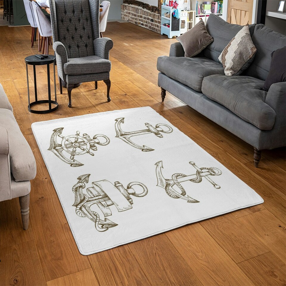 image 1 of Drawn Anchors (Rug) Multi | Large: 140x200cm