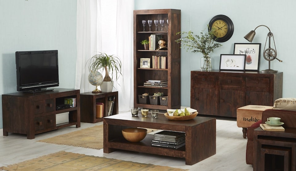 image 1 of Maxen Mango Large Open Bookcase Brown