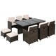 image 1 of Outsunny 11PC Garden Rattan Dining Set Cushion Patio Table Chair Conservatory
