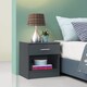 image 1 of Rio Costa Bedside Cabinet Bedroom Furniture Nightstand Table 1 Drawer Dark Grey