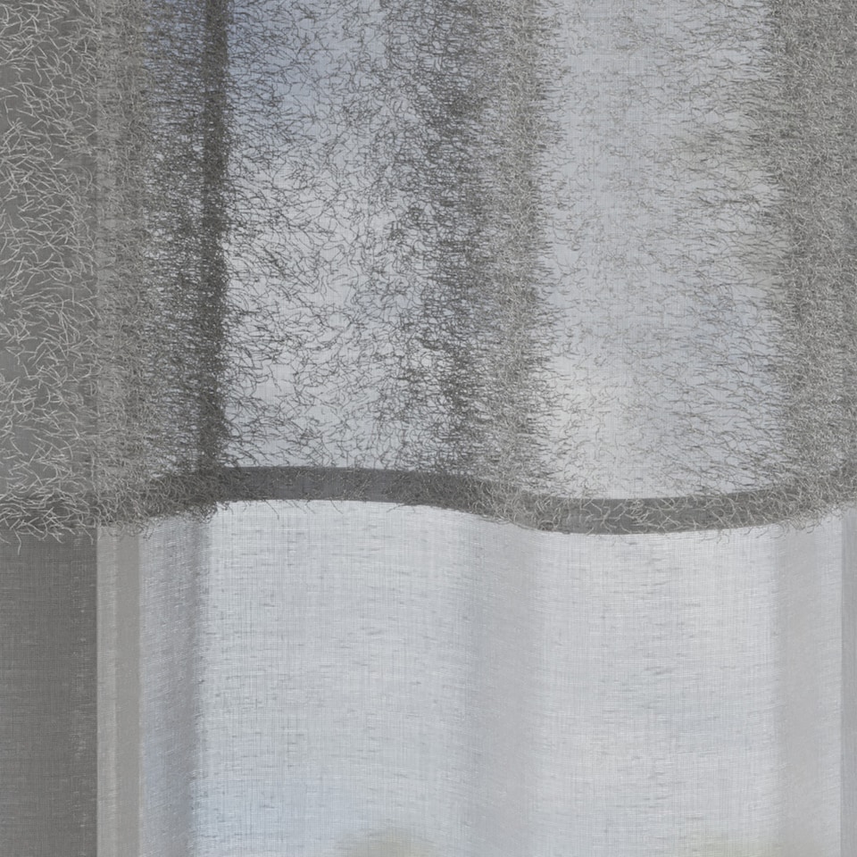 image 1 of Andorra Grey Textured Header Sheer Voile Panels - Pair 140 x 137cm (55x54") | Grey | Grey | 2