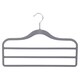 image 3 of Black & Grey Velvet Non-Slip 3-Bar Trouser Hangers | Multi | 4