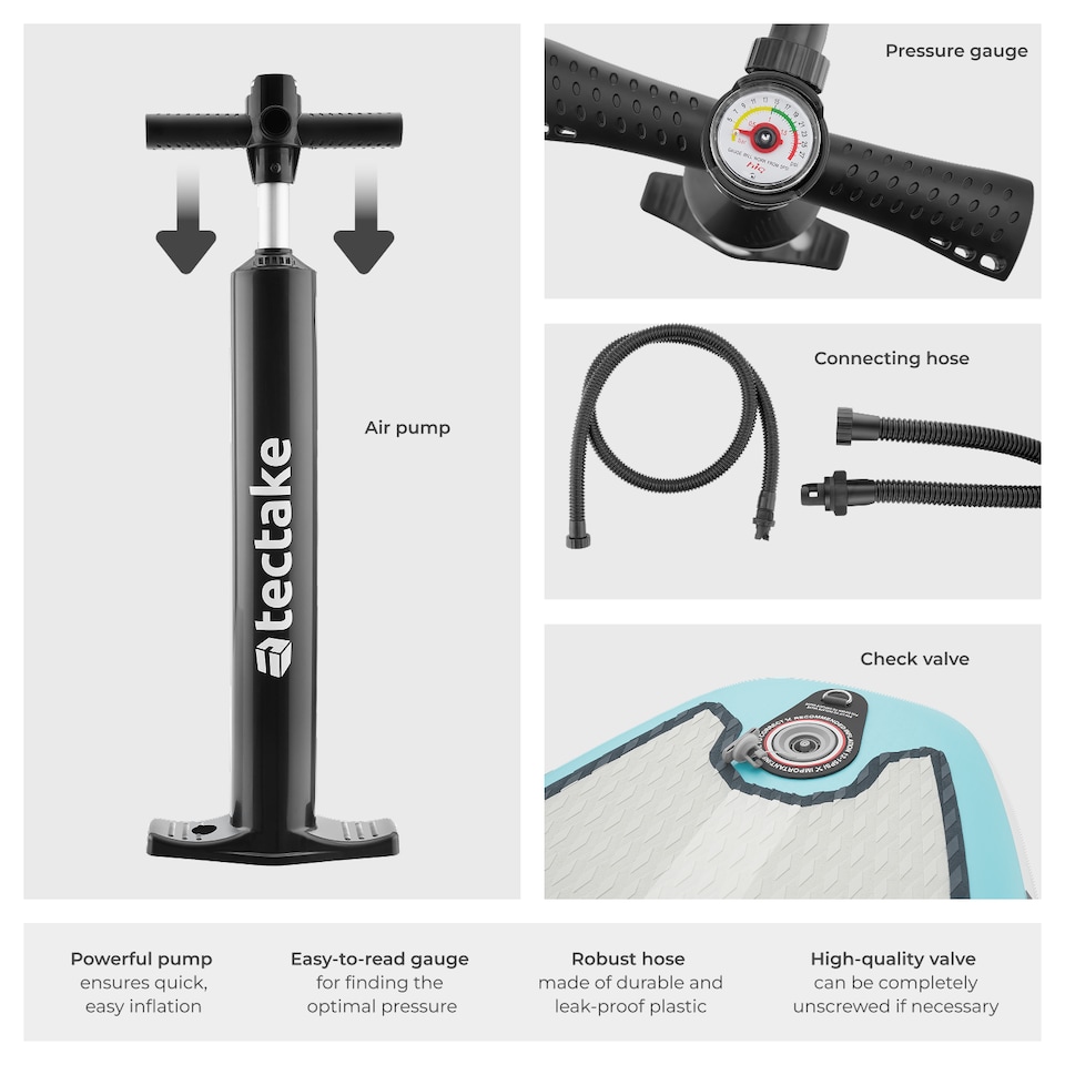 image 1 of 2-in-1 inflatable SUP kayak, with paddle, pump, backpack | Blue | turquoise/orange | 1