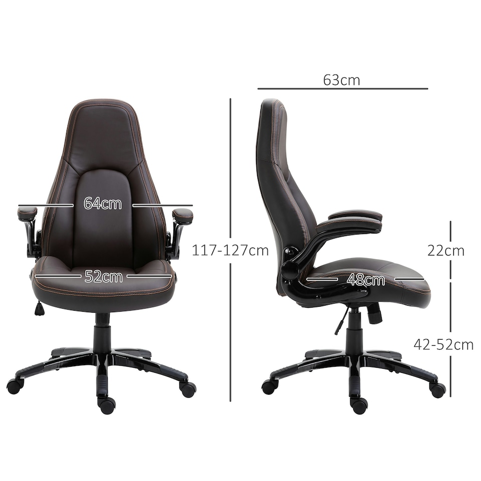 image 1 of Vinsetto High Back Office Chair Adjustable Height Swivel Chair w/ Tilt Function