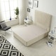 image 2 of Sunburst Divan Bed with 54'' Floor Standing Headboard Tweed Fabric | Brown | Natural