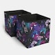 image 1 of OHS 4 Pack Folding Storage Gaming Print Cubes Space Saving Home Bedroom Clothes Toy Organiser | Black