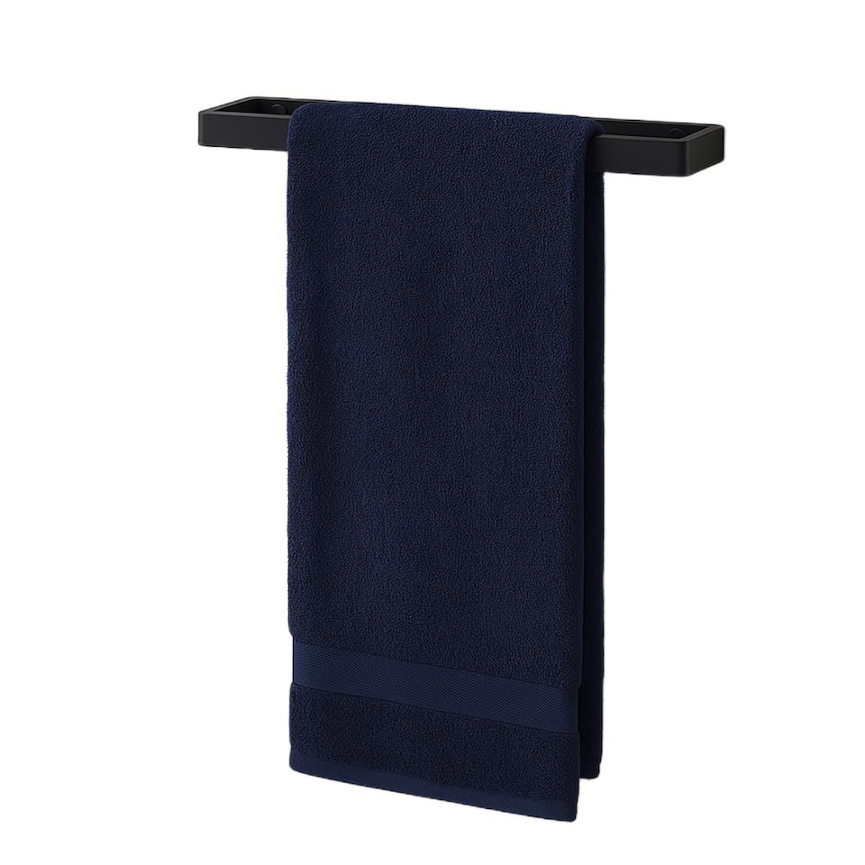 image 1 of House of Home Wall Mounted Black Towel Holder 40cm Rectangle Rail