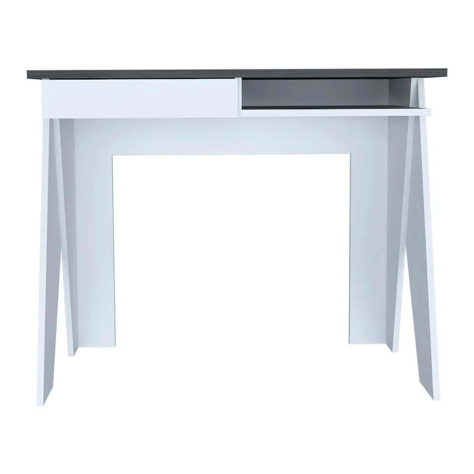 image 1 of Core Products White Dallas Home Office Desk with Drawer, H75.2cm x W91.3cm White