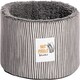image 1 of Danish Design Battersea Dogs Home Snuggle Stripes Black and White Sherpa Fleece Lining Cat/Kitten Cosy Bed Large 20 Inch