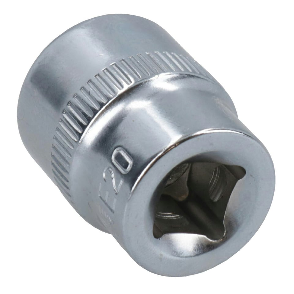 image 1 of 3/8" Drive Female Torx Star E Shallow Sockets E4 - E20 12pc Set On A Rail