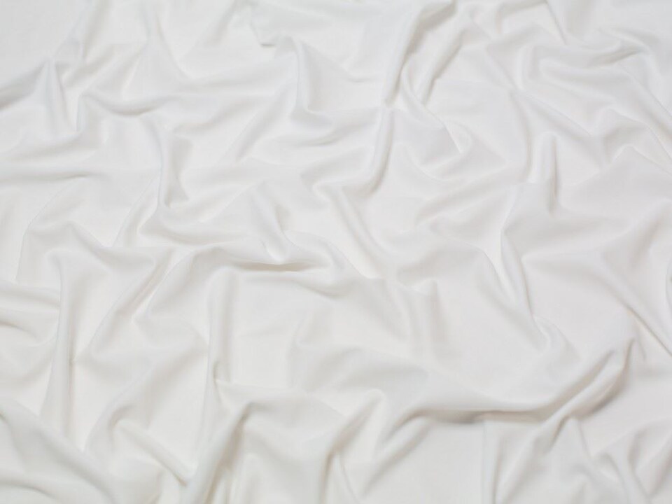Minerva Core Range White Matte Activewear Lycra Four Way Stretch Knit Fabric for Dressmaking, 145cm / 57" Wide - per metre