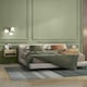image 9 of Floating Nightstands Set of 2 with Rattan Drawer and Storage Shelf for Bedroom