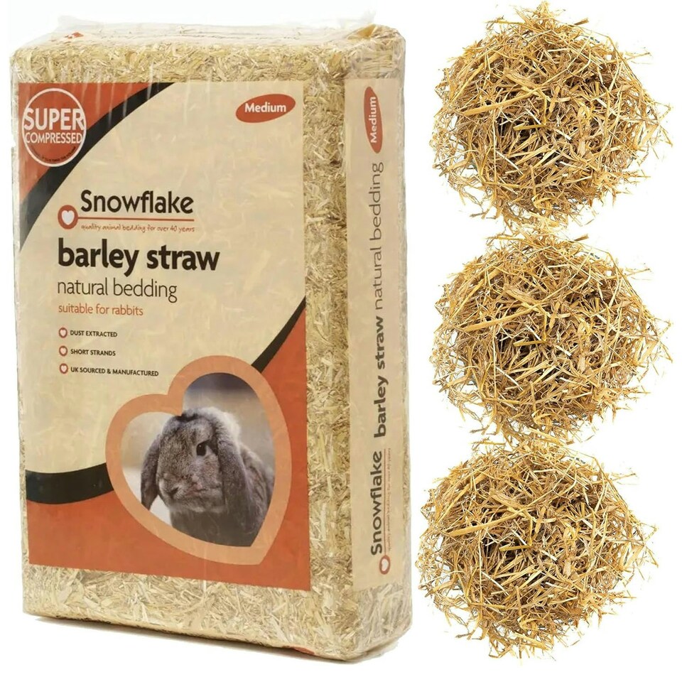 image 1 of 2 x 1.6 KG Soft Flake Barley Straw Animal Bedding For Small Animals
