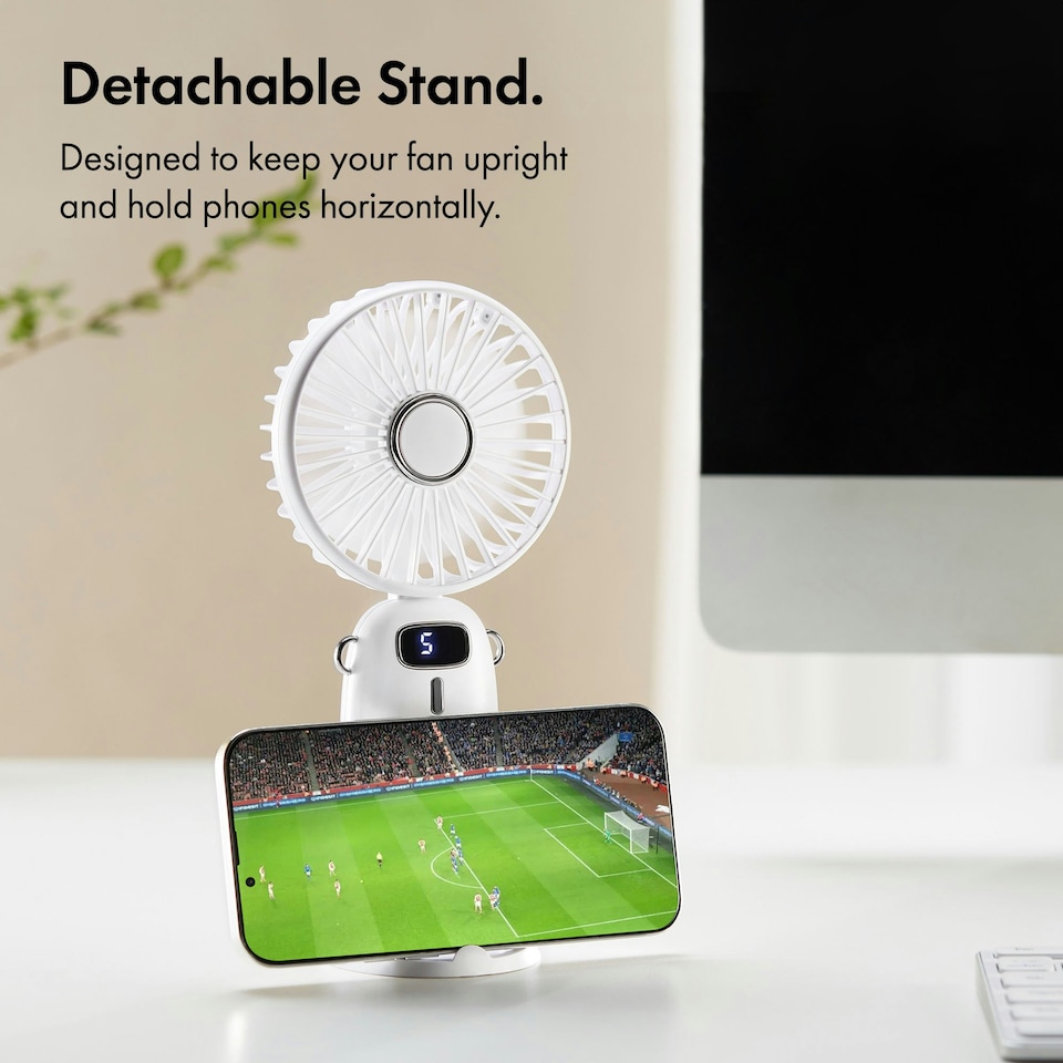 image 1 of VonHaus Mini White Handheld Fan