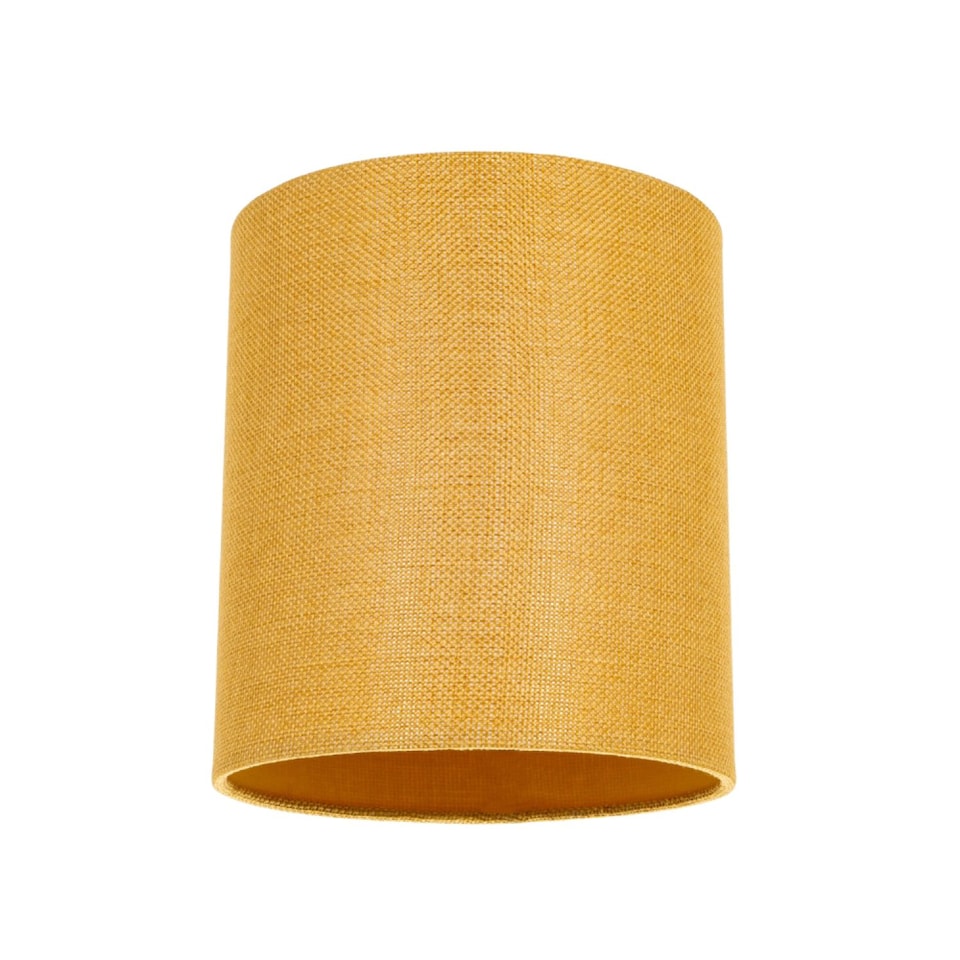 image 1 of Contemporary and Sleek Ochre Linen Fabric 6 inch Cylindrical Lamp Shade 60w Maximum