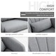 image 5 of HOMCOM Stylish Retro Linen Swivel Tub Chair Steel Frame Cushion Seat Light Grey