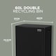 image 2 of 60L Stainless Steel Rubbish Bin, 2 x 30L Removable Recycling Bins & 3L Compost Bin Included