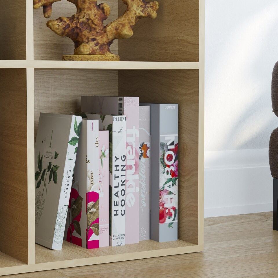 image 1 of Vida Designs Durham 2x3 Cube Storage Bookcase Display Unit, Oak