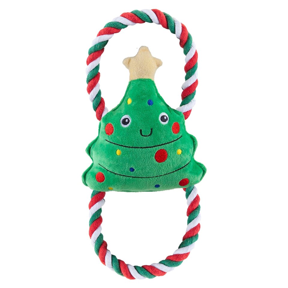 image 1 of PMS Christmas Tree Pet Toy 46.5cm x 20cm Green - Festive Dog Toy, 1 Each