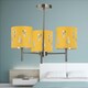 image 4 of Brea - Antique Brass 3 Light Fitting with Ochre Fern Shades Bronze | Yellow