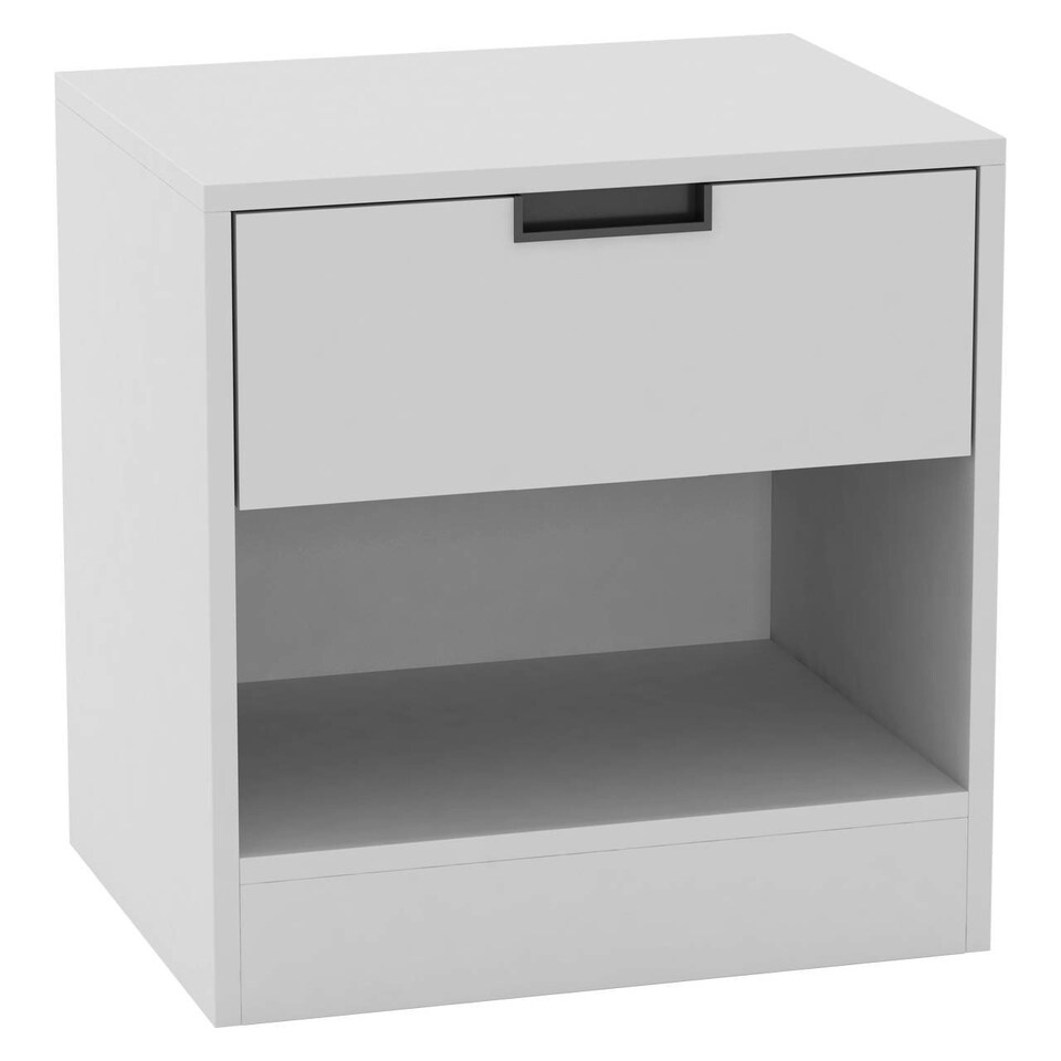 image 1 of 1-Drawer Bedside Table with Storage Grey | Cedar Grey / Set of 1