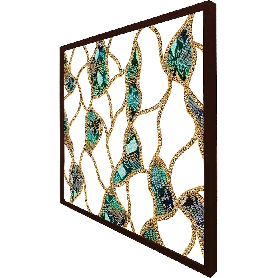 image 1 of Chains & snake skin (Picutre Frame) White | L