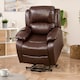 image 1 of Northfield Dual Motor Massage Heat Riser Recliner Chair - Brown