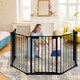 image 6 of COSTWAY 5 Panel Fireplace Fence Room Divider Black