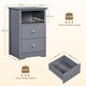 image 4 of Yaheetech Set of 2 End Tables with 2 Drawers-Grey