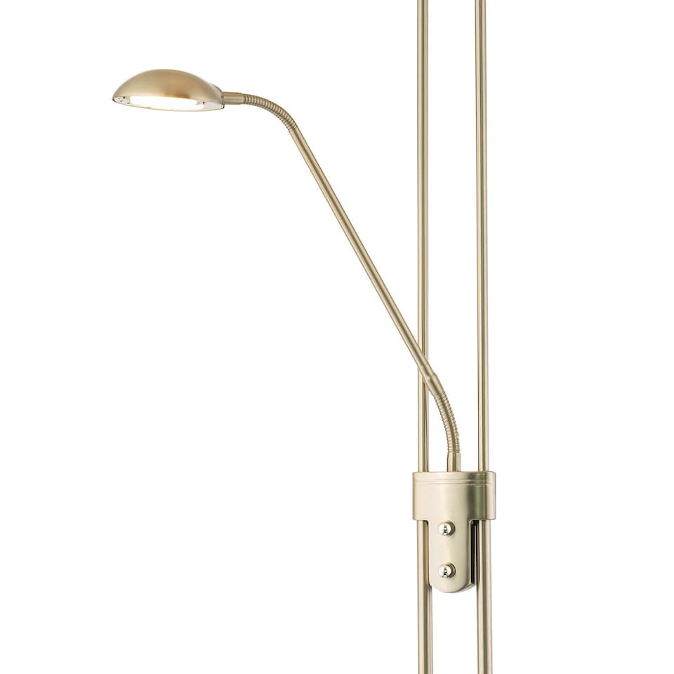 image 1 of LED Mother and Child Floor Lamp in Satin Nickel with Rotary Dimmer Switches | Silver | Satin Nickel | 1