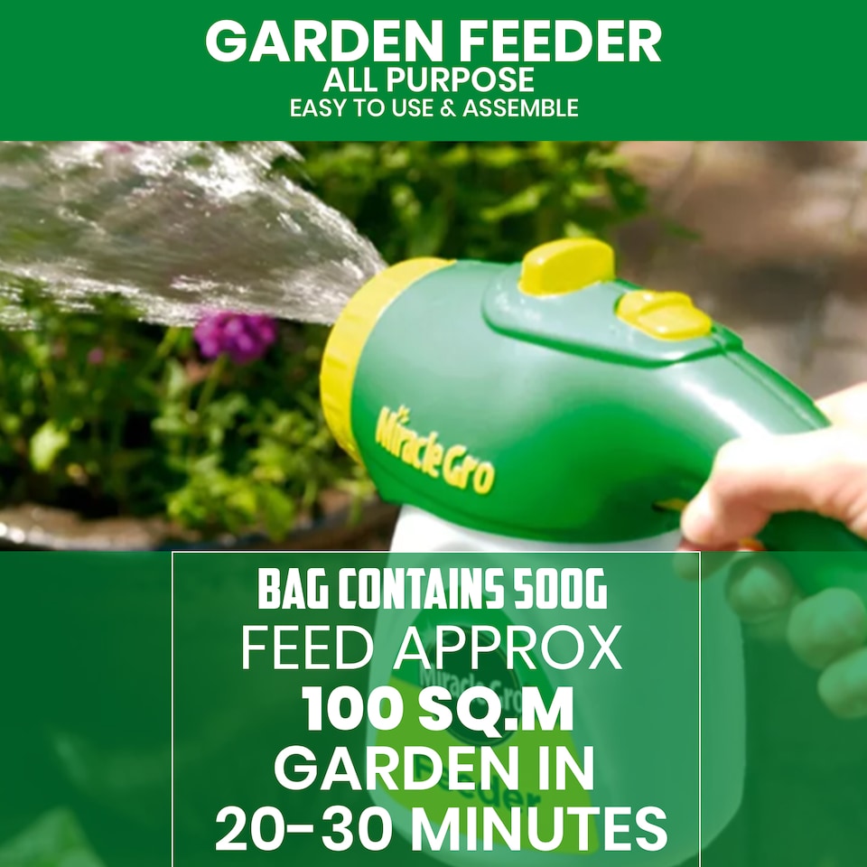 image 1 of Miracle-Gro Feeder for Gardens Lawns & Hanging Baskets Connects to Garden Hose Use with Water Soluble Plant Foods