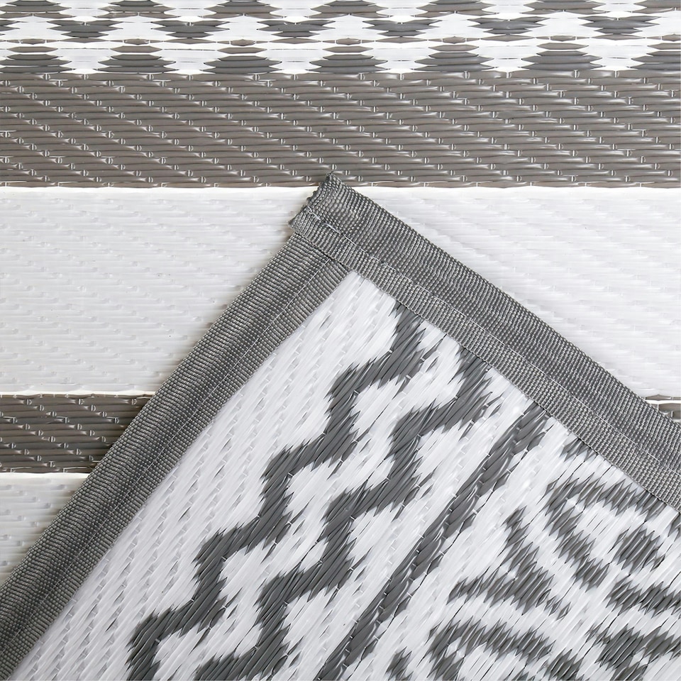 image 1 of Charles Bentley Tribal 100% Weatherproof Indoor/Outdoor Rug Grey 170x120cm