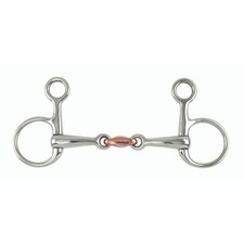Shires Copper Lozenge Horse Hanging Cheek Snaffle Bit - Silver - 5in