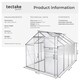 image 6 of Aluminium greenhouse, UV-resistant, 185x250x195cm