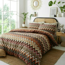 Portfolio Home Tyler Zig Zag Geometric Bedding Duvet Cover Set Orange | King