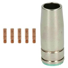 1 shroud & 5 x 0.6mm Contact Tips MIG Welding Binzel Style Euro Torch MB25