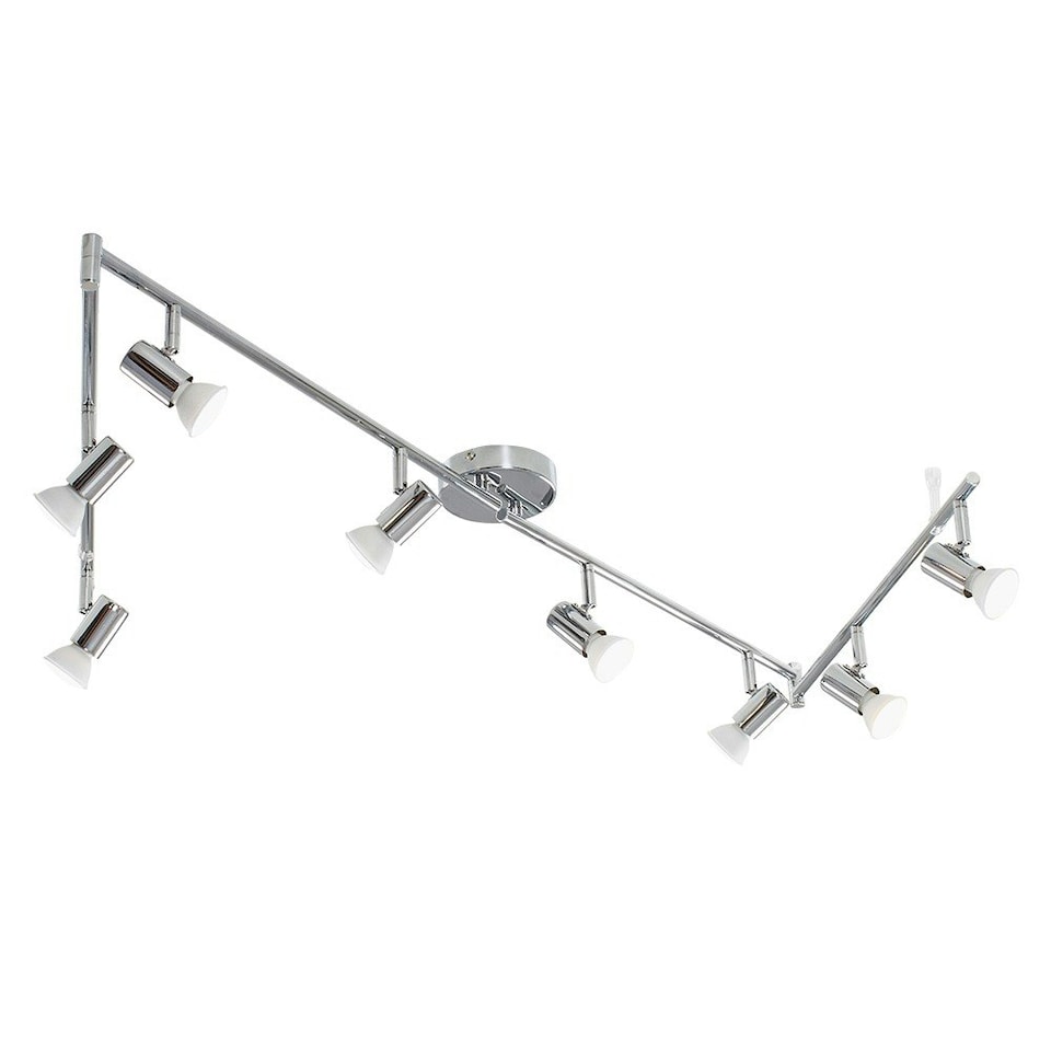 image 1 of ValueLights Modern Silver Chrome 8 Way Flexi Z Adjustable Ceiling Spotlight
