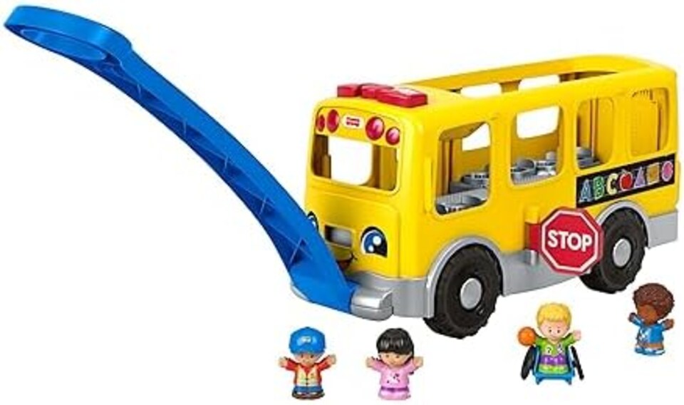 image 1 of Fisher Price Little People Big Yellow School Bus Musical Pull Toy