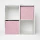 image 5 of OHS 2 Pack Folding Storage Cubes Soft Matte Velvet Collapsible Home Modern Storage Organiser Space Saving Square Ottoman Boxes Pink | Blush Pink