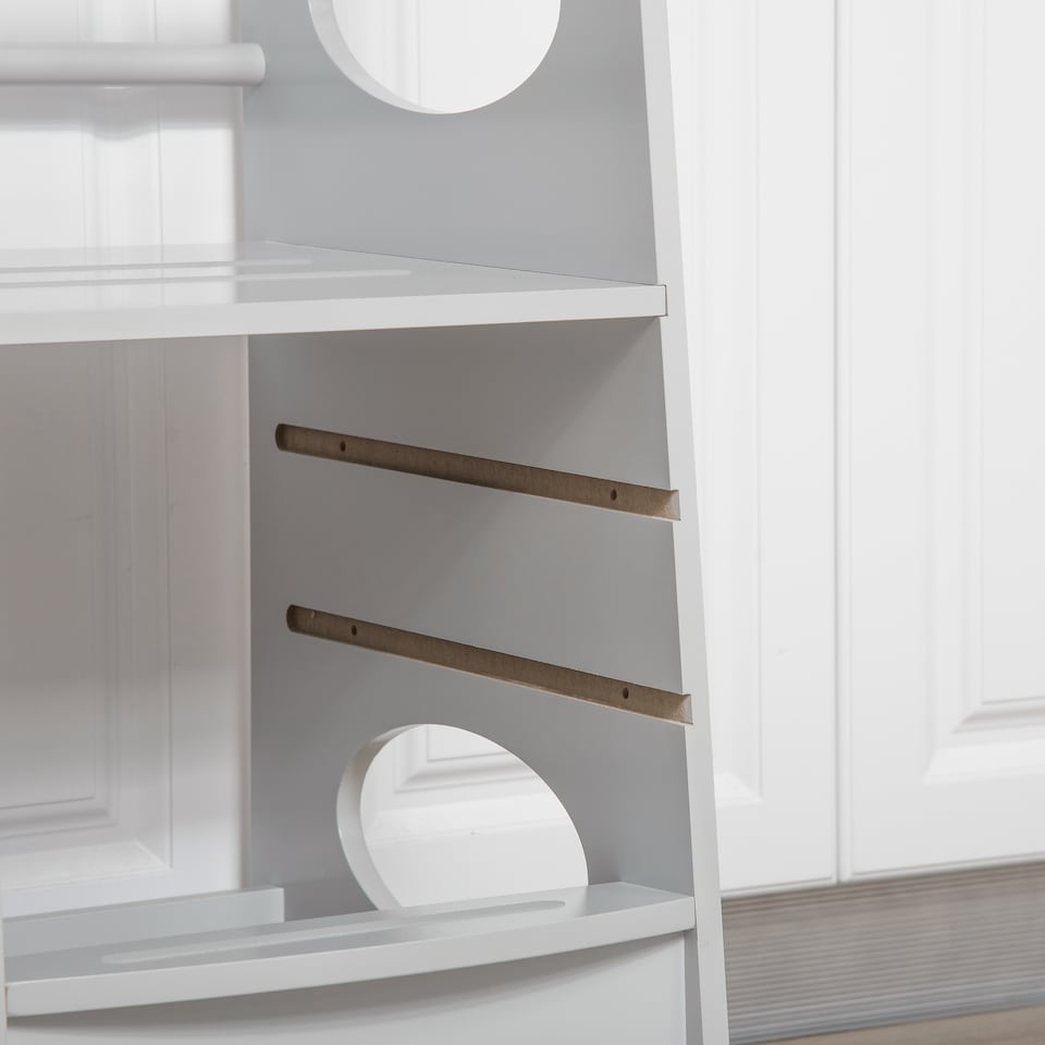 image 1 of HOMCOM Toddler Step Stool Kids Adjustable Standing Tower with Safety Rail | Grey