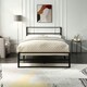 image 2 of Baldock Modern Style Black Metal Bed Frame (Double)