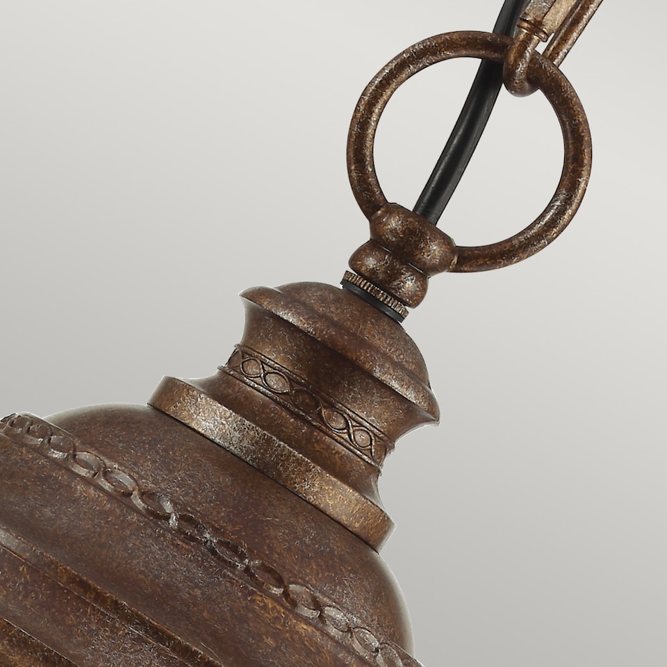 image 1 of English Bridle 3 Light Large Outdoor Ceiling Chain Lantern British Bronze, E14