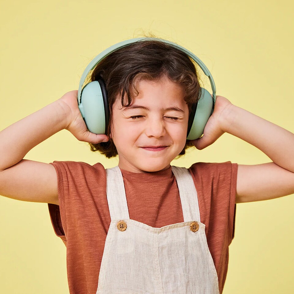 image 1 of Kreafunk Hush Kids Protective Earmuffs - Dusty Green