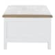 image 4 of 2 Drawer Coffee Table With White Beech Wood Cabinet,Rectangular Table,Storage Table With Metal Handles White