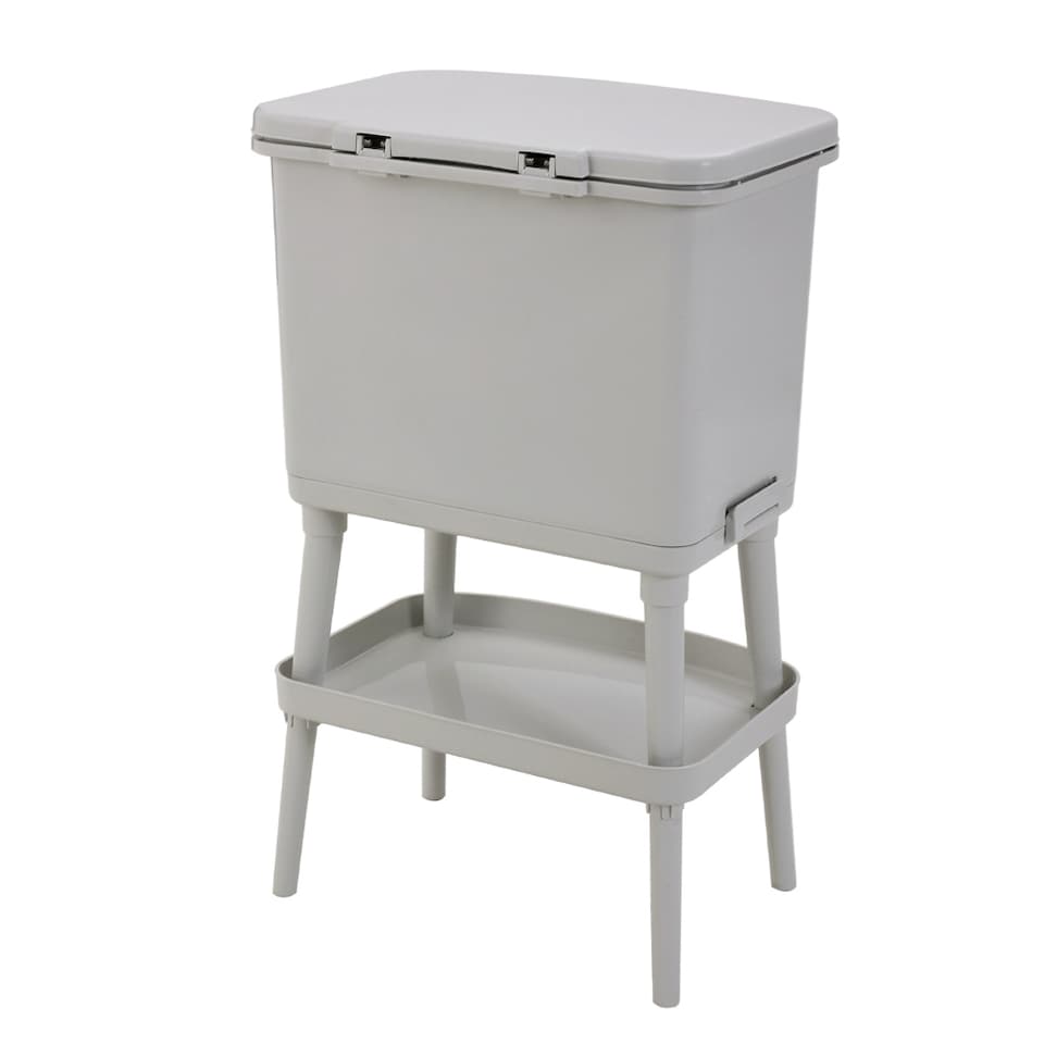 image 1 of Living and Home 21L 2-Tier Dry Wet Separation Trash Bin | Grey