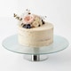 image 1 of GEEZY Rotating Cake Stand Serving Display Platter Silver Finish 30cm