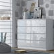 image 5 of FWStyle Stora 8 Drawer Wide 4+4 Chest Of Drawers - White Gloss Front
