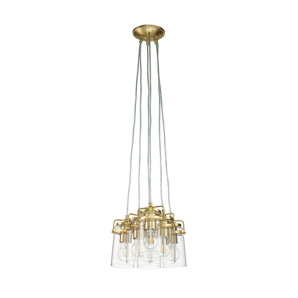 image 1 of Kichler Brinley Cluster Pendant Ceiling Light Brushed Brass